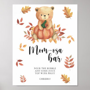 Ours et citrouille \ Bar Mom-osa Affiche