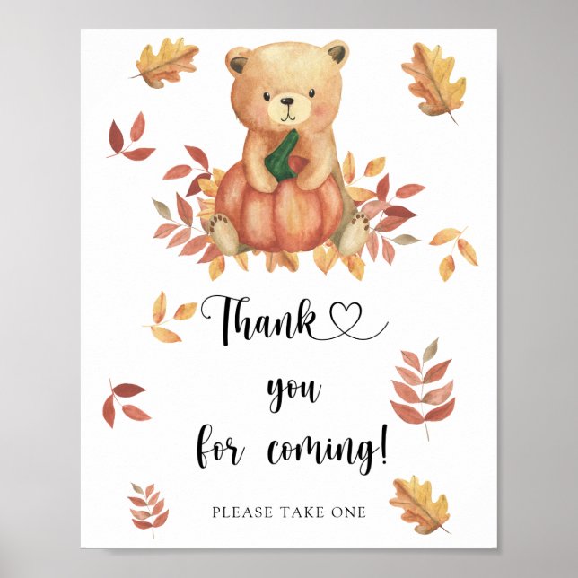Ours et citrouille \ Merci d'être venu  Affiche (Devant)