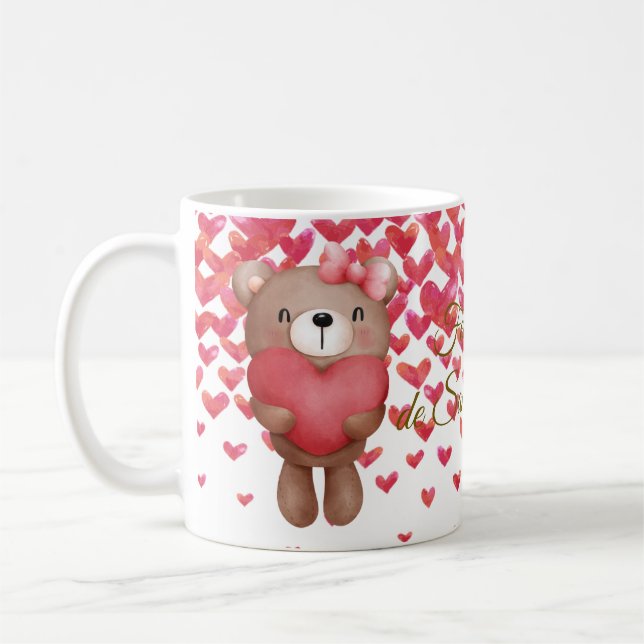 Ours et cœur, tasse à café, cadeau de la Saint-Val (Gauche)