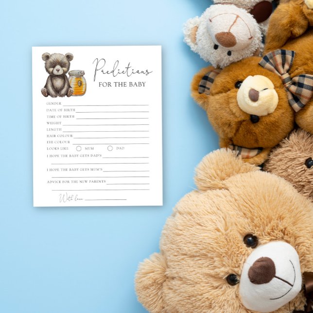 Ours et miel - prédictions et souhaits pour bébé (Créateur téléchargé)