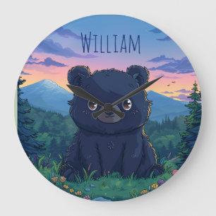 Ours et montagnes Horloge des enfants