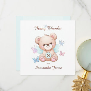 Ours et papillons Carte de remerciements personnal