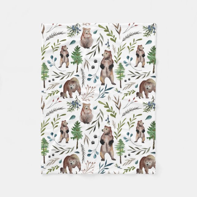 Ours, feuille, et couverture d'arbres (Devant)