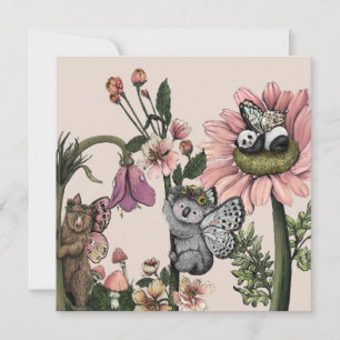 Ours floral de Whimsical Fairies Aquarelle Art