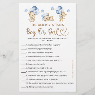 Ours garçon baby shower Guess Garçon Ou Fille cont