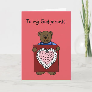 ours garçon tenant valentine pour carte parrain