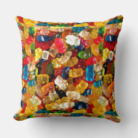 ours gommeux bonbon arc-en-ciel lancer oreiller