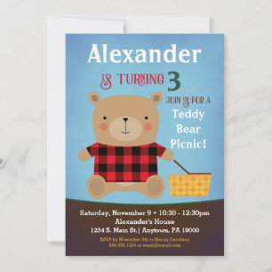 Ours Invitation Anniversaire Teddy Ours Pique-niqu