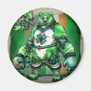 Ours Irlandais Chanceux Magnet Cadeau Amusant St P