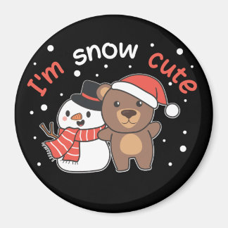 Ours Je suis Snow mignon Snowman Pun Magnet