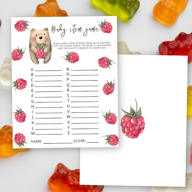 Ours - Jeu d'article pour bébé. Jeu baby shower (Créateur téléchargé)