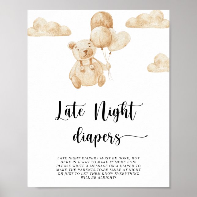 Ours \ Jeu de couches nocturnes  Affiche (Devant)