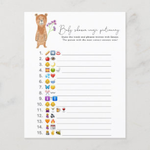 Ours - Jeu d'images Emoji Baby Shower