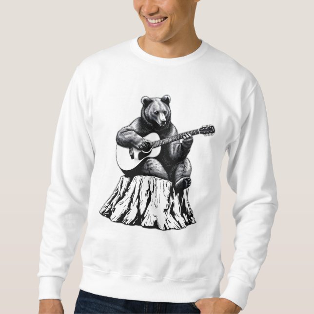 Ours Jouer de la guitare - Sweatshirt des vibratio (Devant)