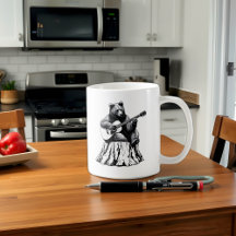 Ours Jouer Guitare Café Mug