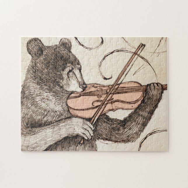 Ours Jouer Violon Jigsaw Puzzle (Horizontal)