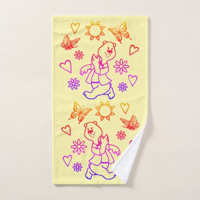 Ours joyeux (Serviette à main)