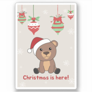 Ours Joyeux Noël Animaux d'hiver Ours Sticker