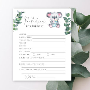 Ours koala - prédictions et souhaits pour bébé