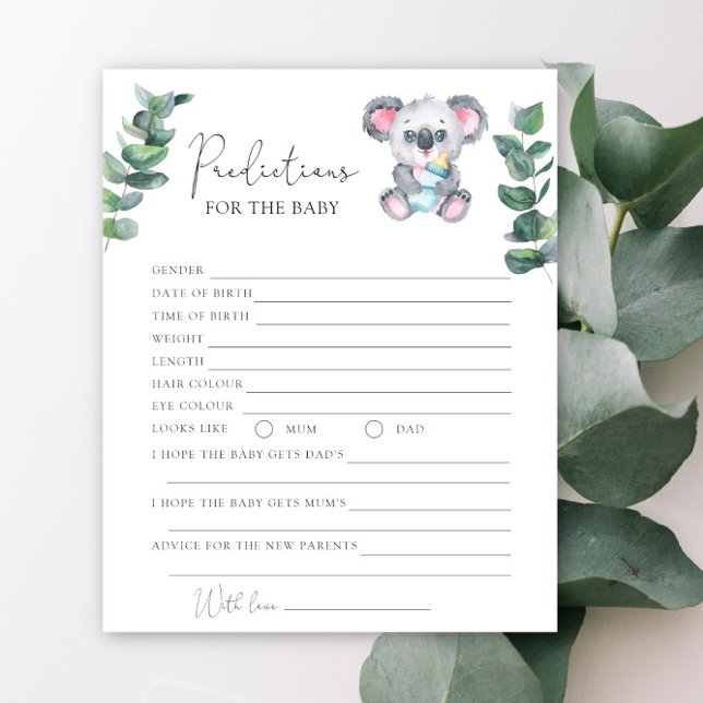 Ours koala - prédictions et souhaits pour bébé (Créateur téléchargé)