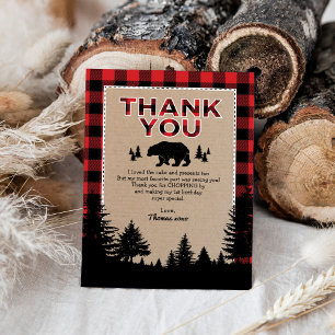 Ours Lumberjack Wild One Birthday Carte de remerci