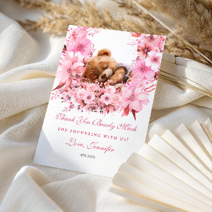 Ours Merci beaucoup Ours en peluche floral rose bé