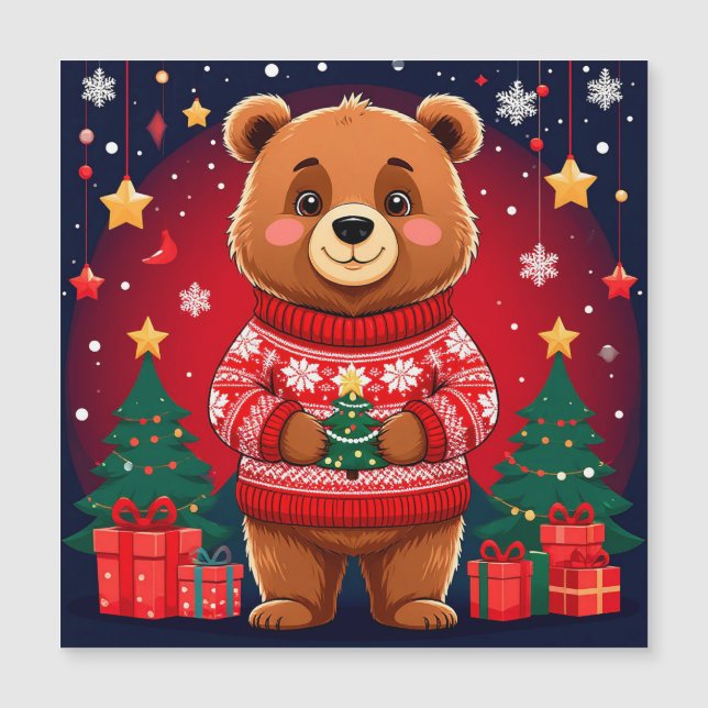 Ours mignon en pull de Noël (Devant)