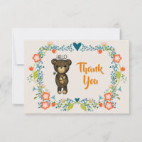 Ours mignon, Fleur Jaune et Merci de couronne fleu