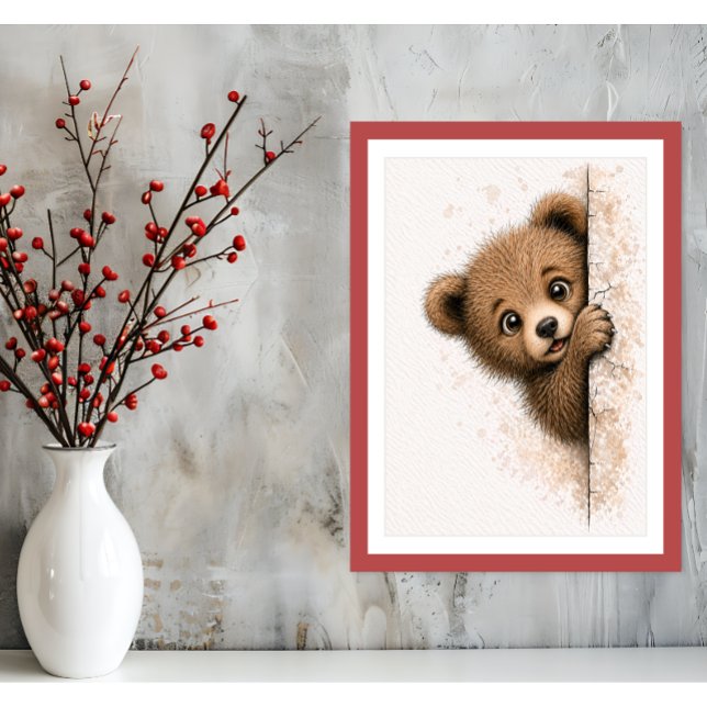 Ours Mignon qui Regarde Décoration Murale Impressi (Créateur téléchargé)