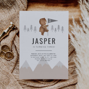 Ours Montagnes Troisième Invitation Anniversaire