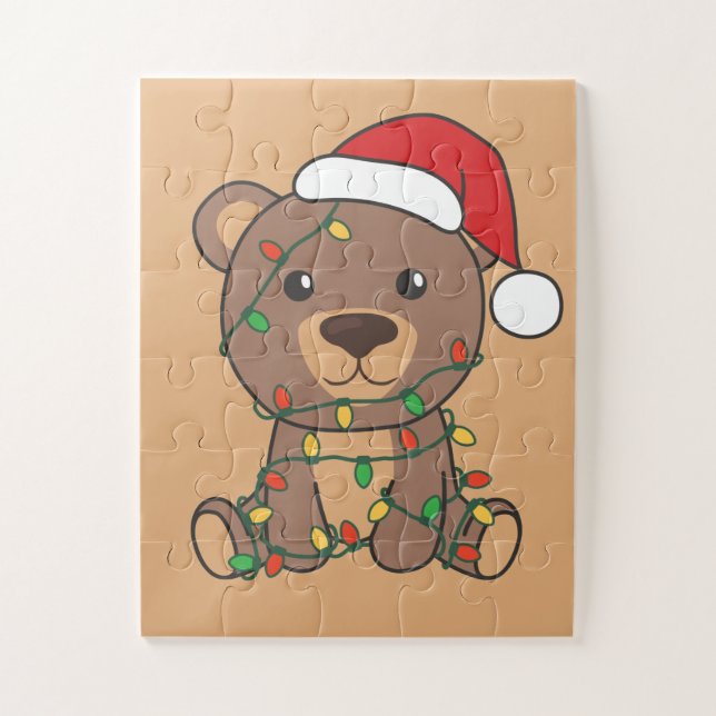 Ours Noël Animaux d'hiver Ours Jigsaw Puzzle (Vertical)