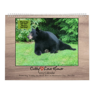 Ours noir - Humour d'amour Cubby 2025 Calendrier