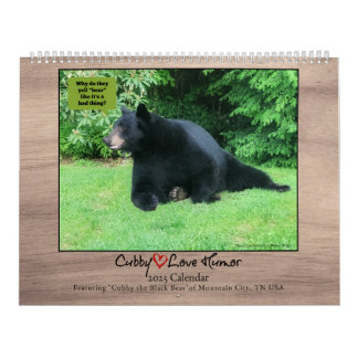 Ours noir - Humour d'amour Cubby 2025 Calendrier