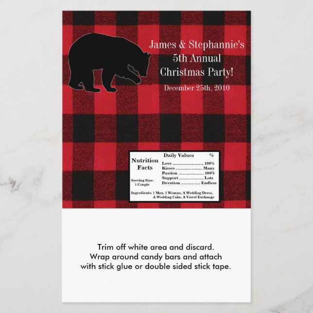 Ours Noir Plaid Rouge Gratuit de Hershey (Devant)