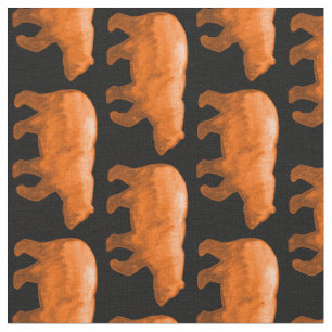 Ours orange sur tissu noir V