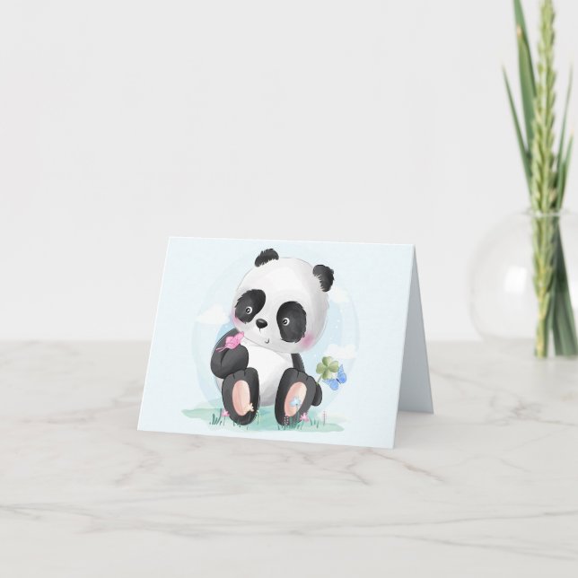 Ours panda aquarelle merci (Devant)