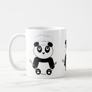 Ours panda avec la tasse du casquette du chef