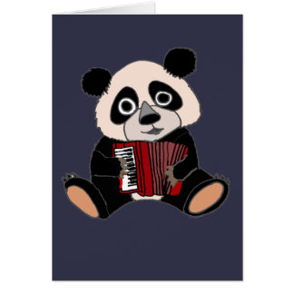 Ours panda drôle jouant l'accordéon