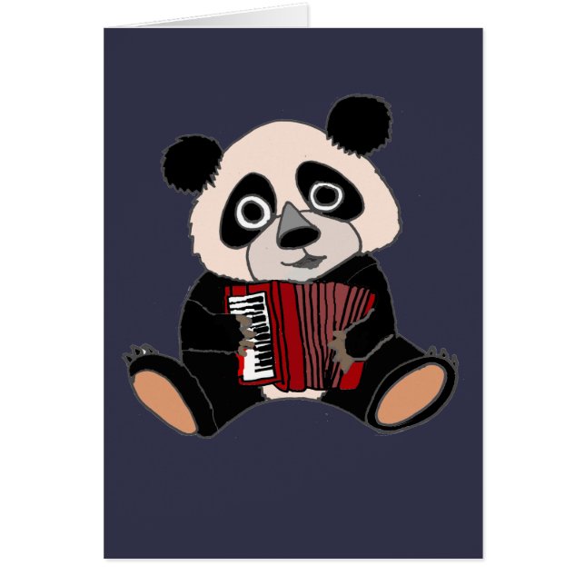 Ours panda drôle jouant l'accordéon (Devant)