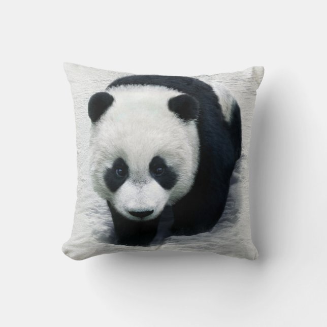 OURS PANDA NOIR ET BLANC DANS LE COUSSIN DE NEIGE (Recto)