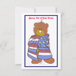 Ours patriotique 4 juillet invitation