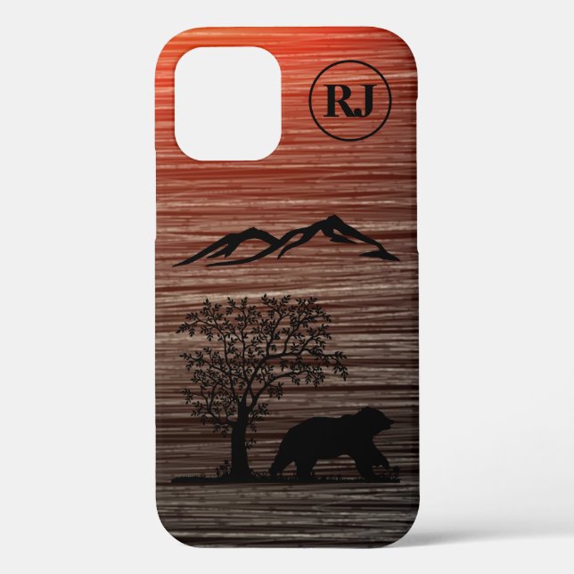 Ours personnalisé Silhouette Apple iPhone 12 Coque (Verso)