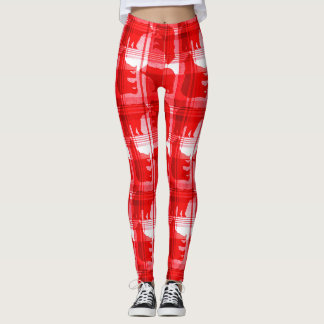 Ours plaid rouge leggings motifs