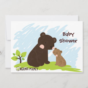 Ours Planète biologique Baby shower Invitations