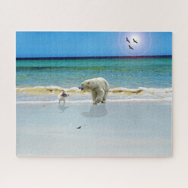 Ours Polaire À La Plage, Puzzle Jigsaw (Horizontal)