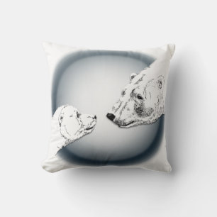 Ours polaire Art Coussin Mère w. Coussin bébé ours