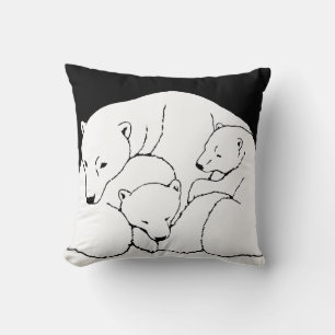 Ours polaire Art Coussin Mère w. Coussin bébé ours