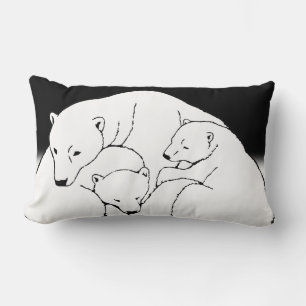 Ours polaire Art Coussin Mère w. Coussin bébé ours