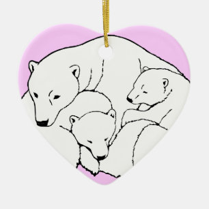 Ours polaire Art Ornement Mère Ours Bébé Ours Cade