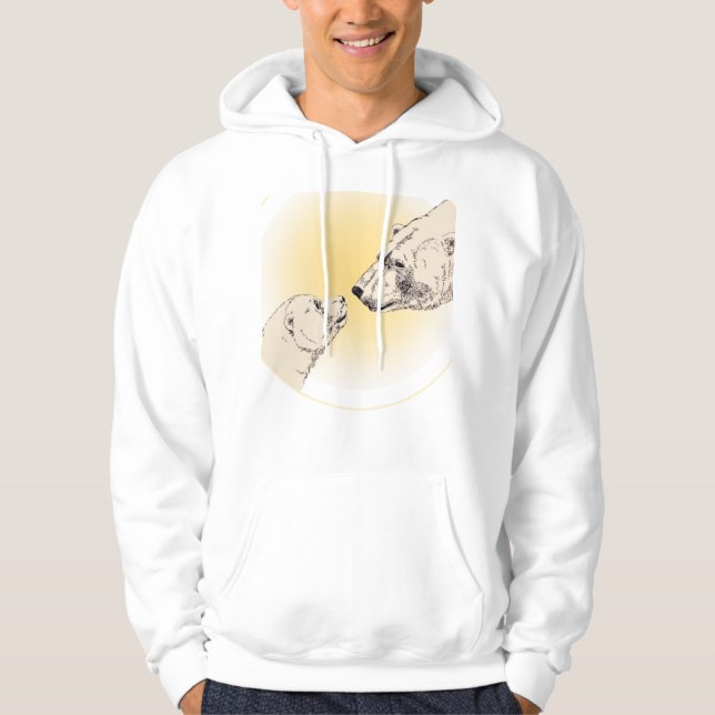 Ours polaire Art Sweat - shirt à capuche Bébé Ours (Devant)
